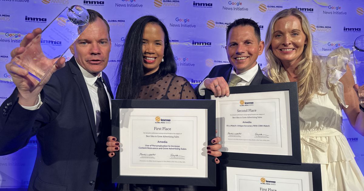 Amedia vant flere prestisjetunge priser i INMA Global Media Awards